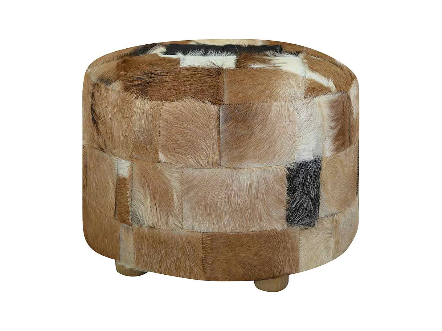 Poef rond 50x50x45 cm geitenleer