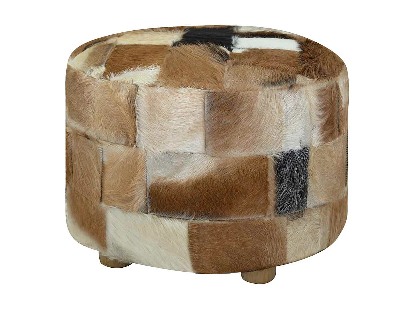 Hocker Ziegenleder Rund 50x50x45 cm
