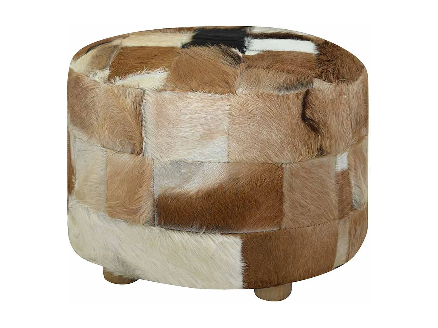 Hocker Ziegenleder Rund 50x50x45 cm