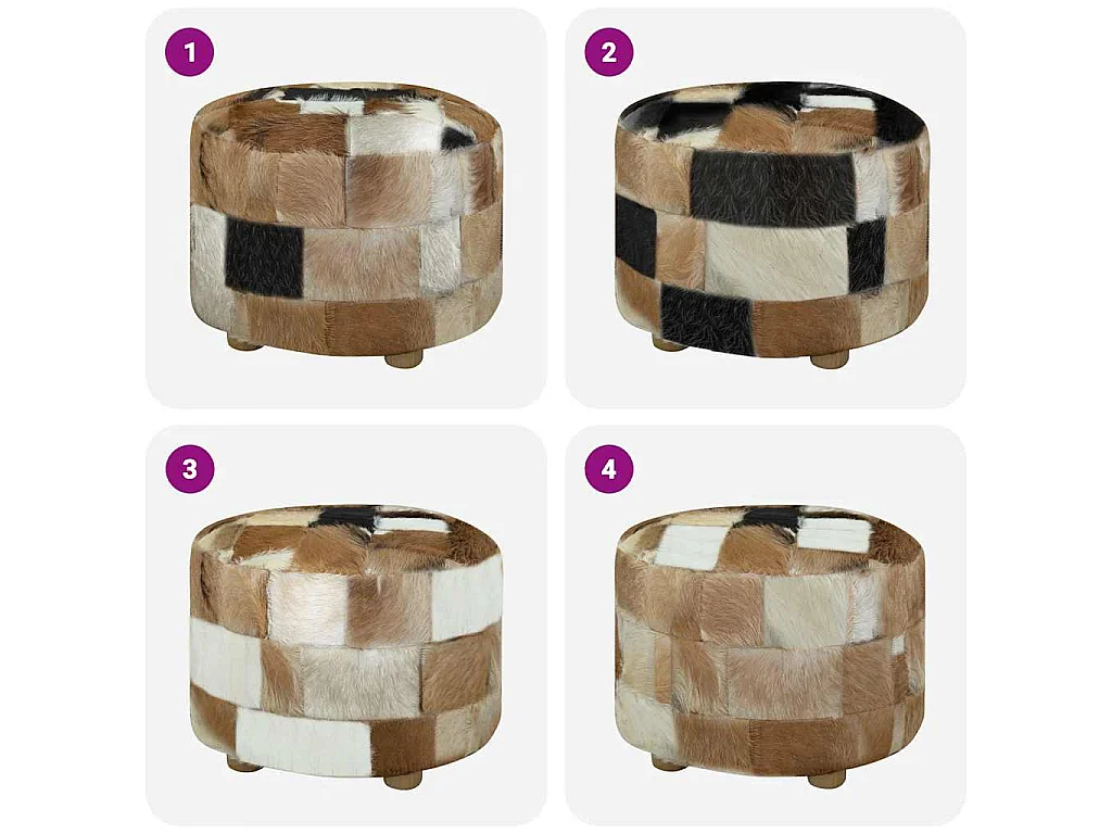 Poef rond 50x50x45 cm geitenleer