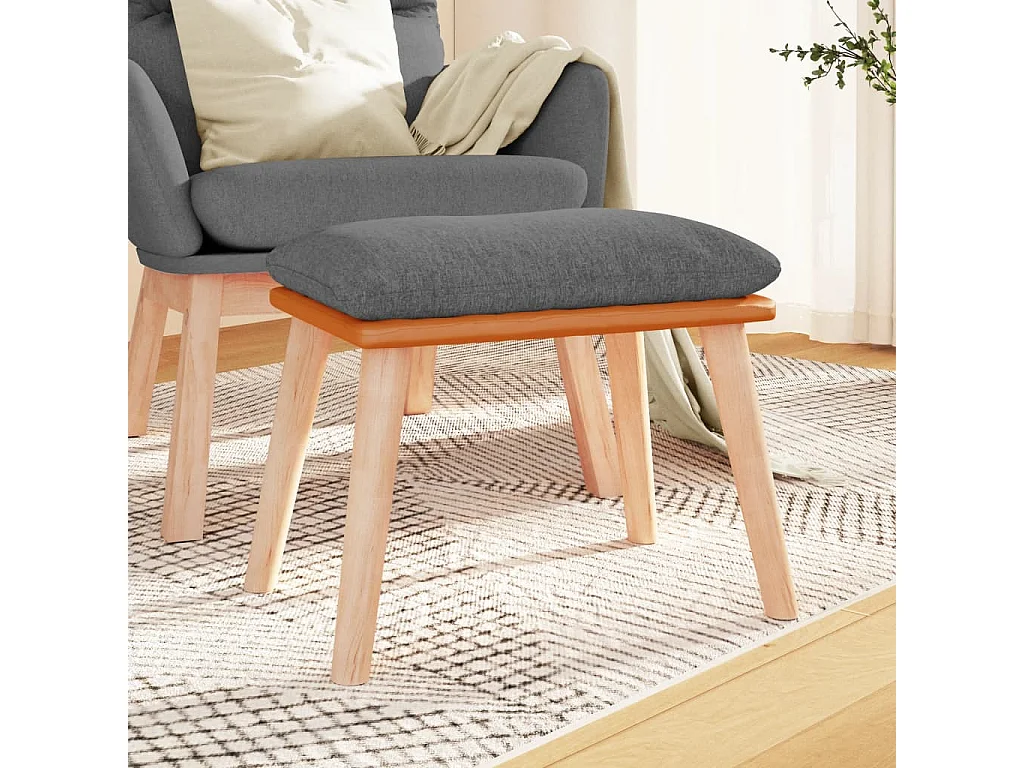 Fußhocker Hellgrau 45x29,5x35 cm Stoff und Kunstleder