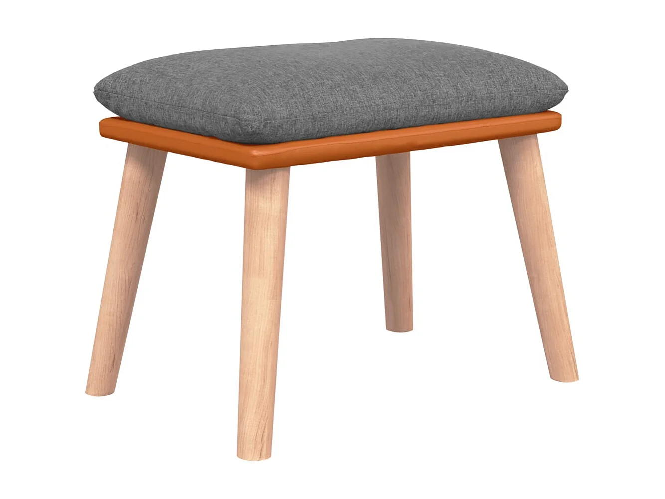 Fußhocker Hellgrau 45x29,5x35 cm Stoff und Kunstleder