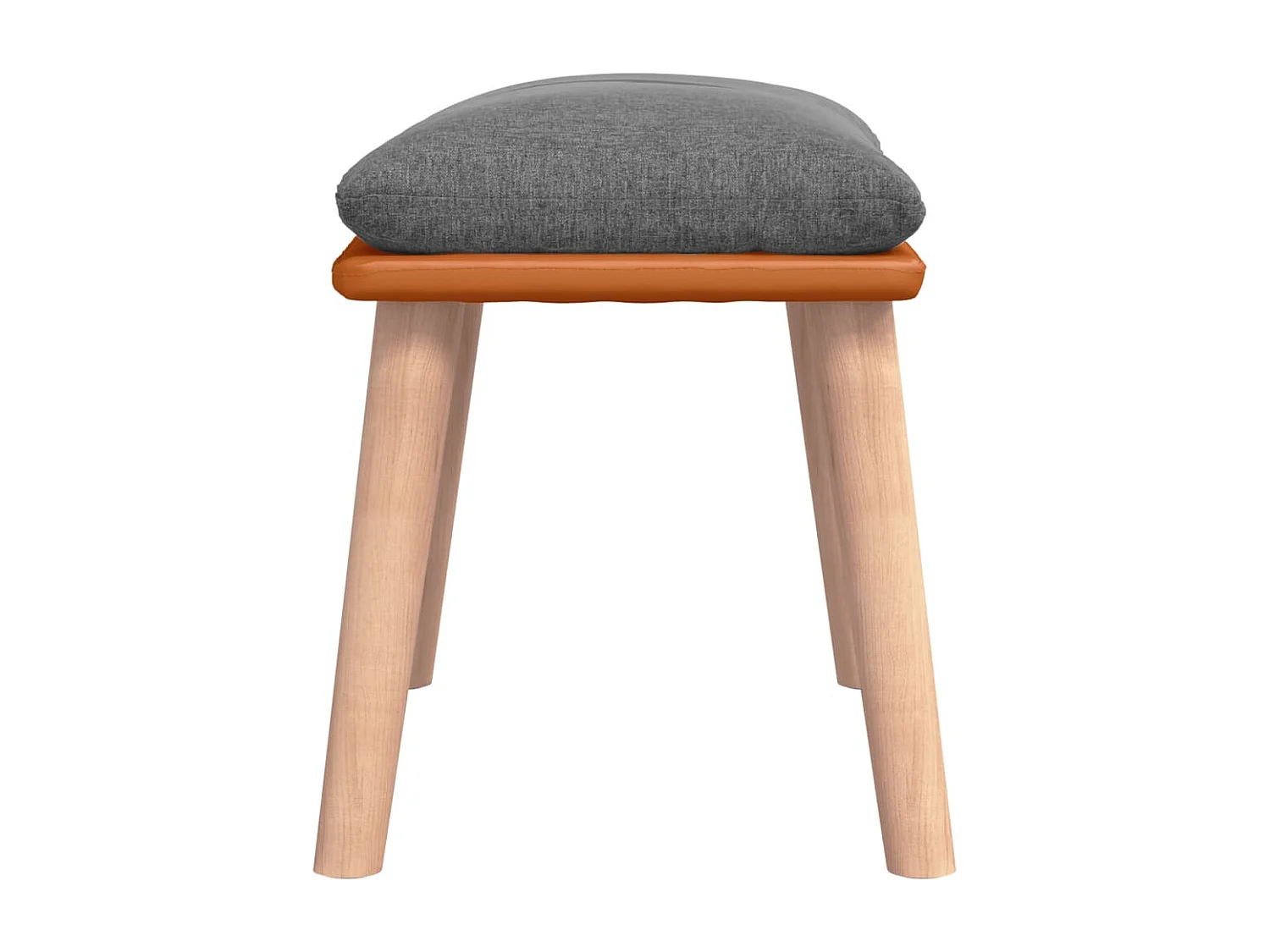 Fußhocker Hellgrau 45x29,5x35 cm Stoff und Kunstleder