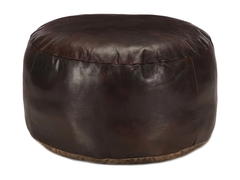 Pouf Dunkelbraun 60 x 30 cm Echtes Ziegenleder