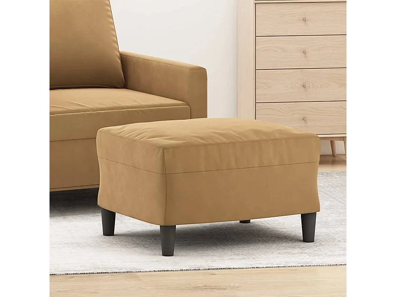 Voetenbank 60x50x41 cm fluweel bruin