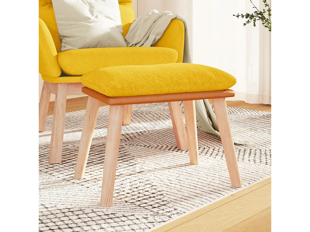 Repose-pied Jaune moutarde 45x29,5x35 cm Tissu et similicuir