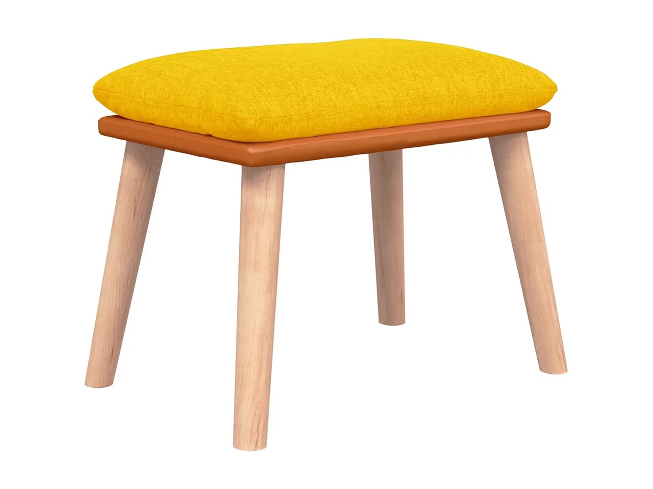 Repose-pied Jaune moutarde 45x29,5x35 cm Tissu et similicuir