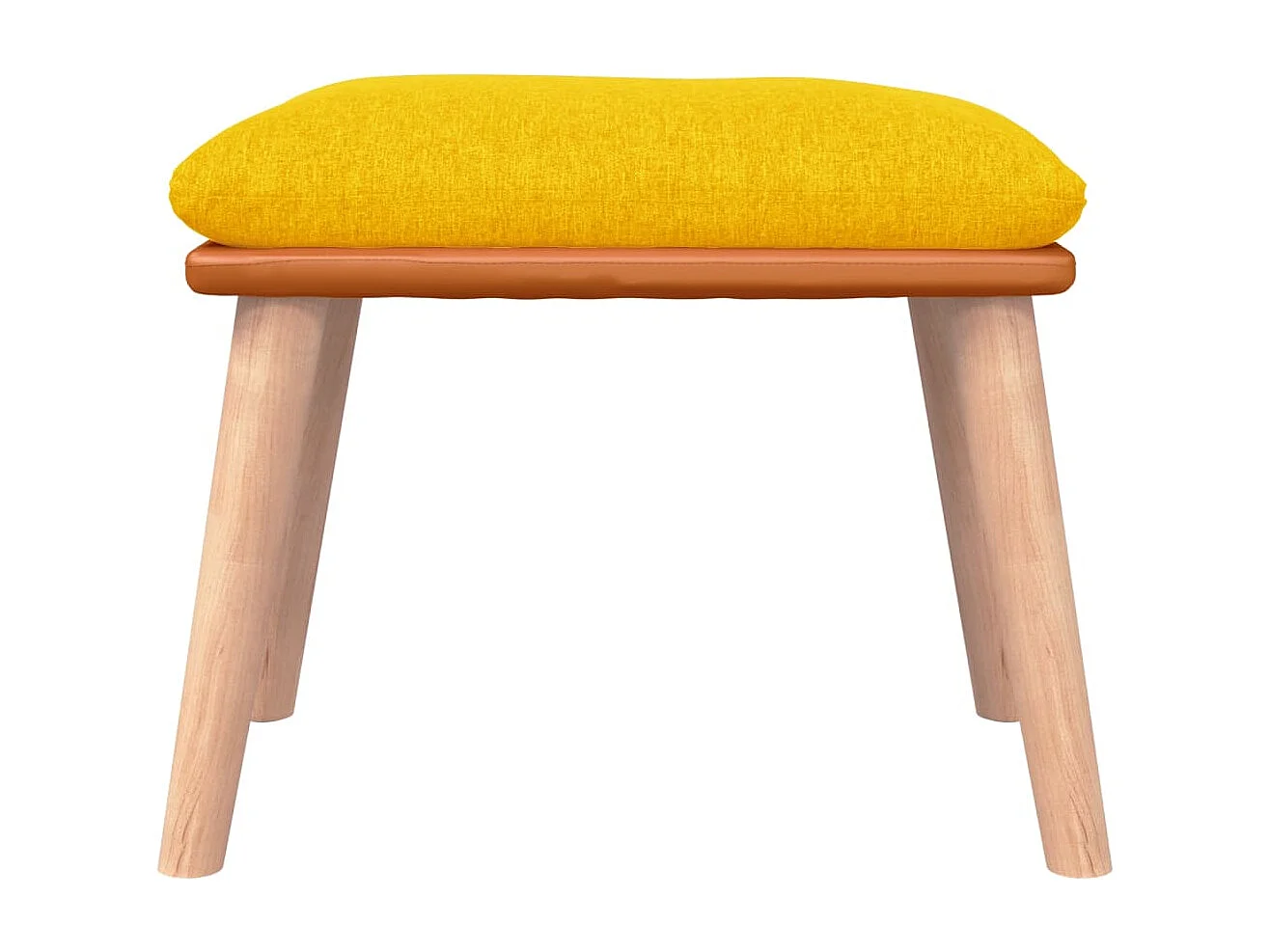 Repose-pied Jaune moutarde 45x29,5x35 cm Tissu et similicuir