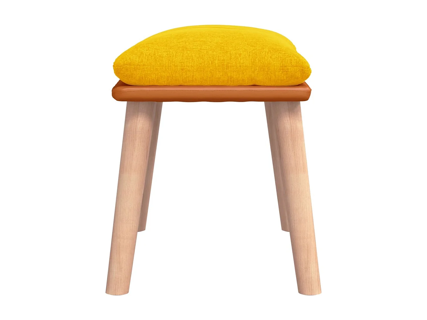 Repose-pied Jaune moutarde 45x29,5x35 cm Tissu et similicuir