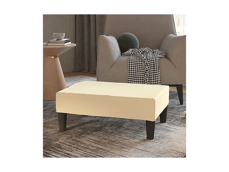Fußhocker Creme 78x56x32 cm Kunstleder