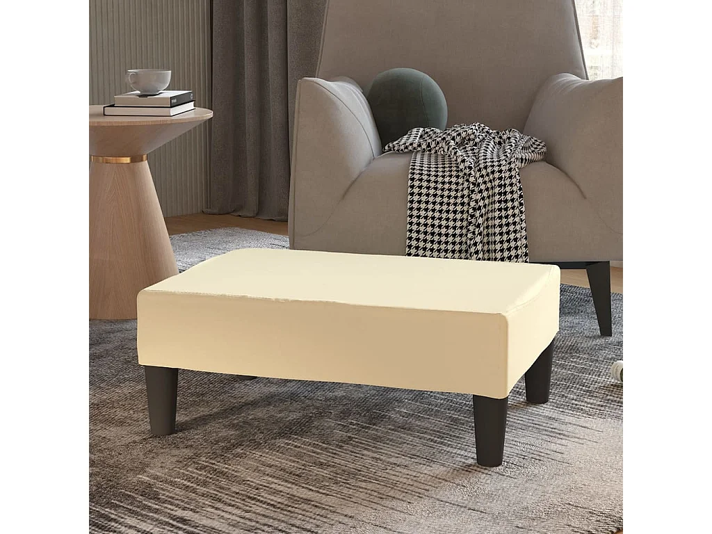 Poggiapiedi Crema 78x56x32 cm in Similpelle