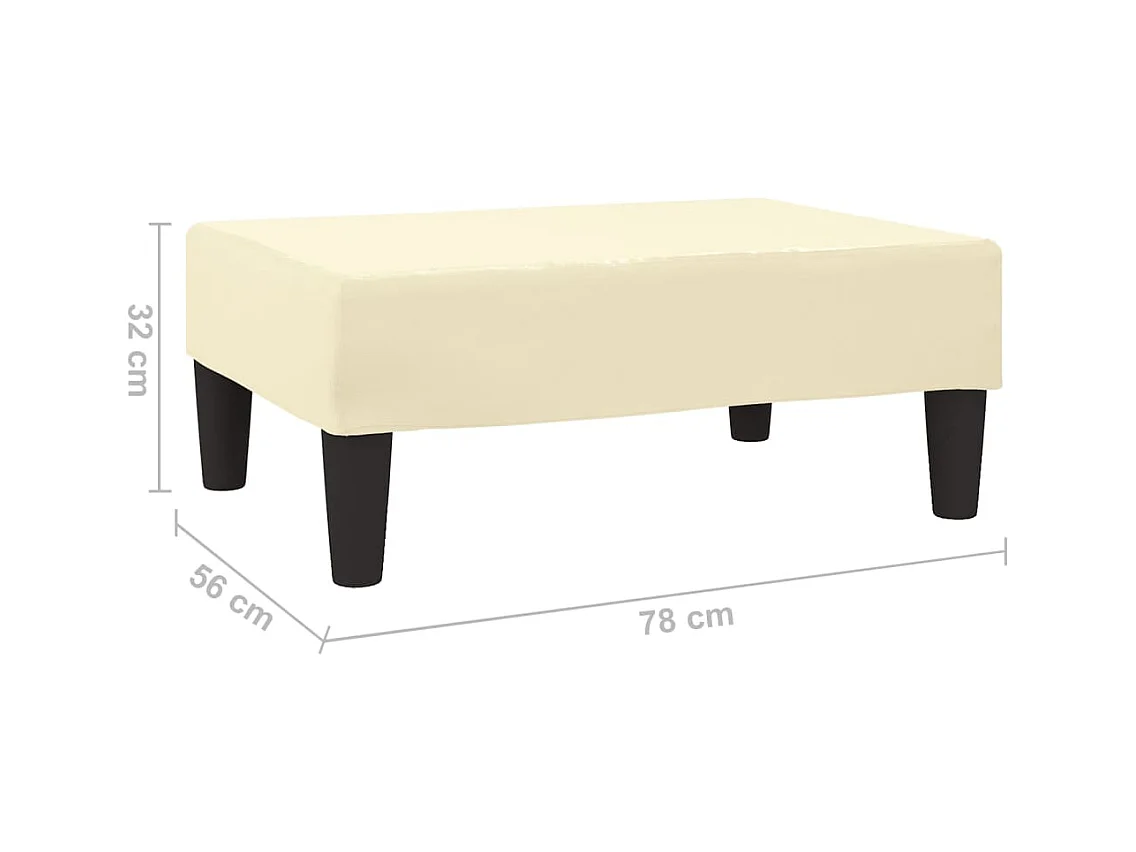 Voetenbank 78x56x32 cm kunstleer crèmekleurig
