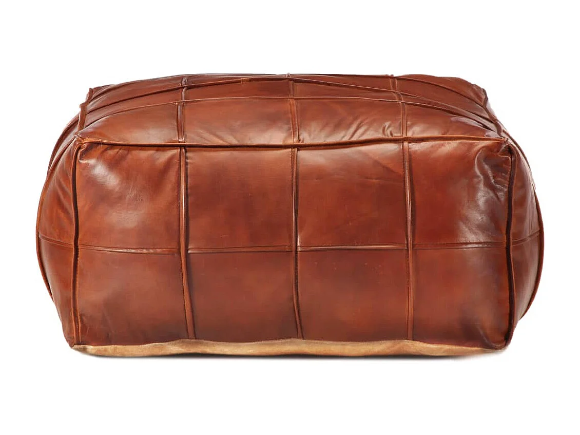 Pufe 60x60x30 cm couro de cabra genuíno bronze