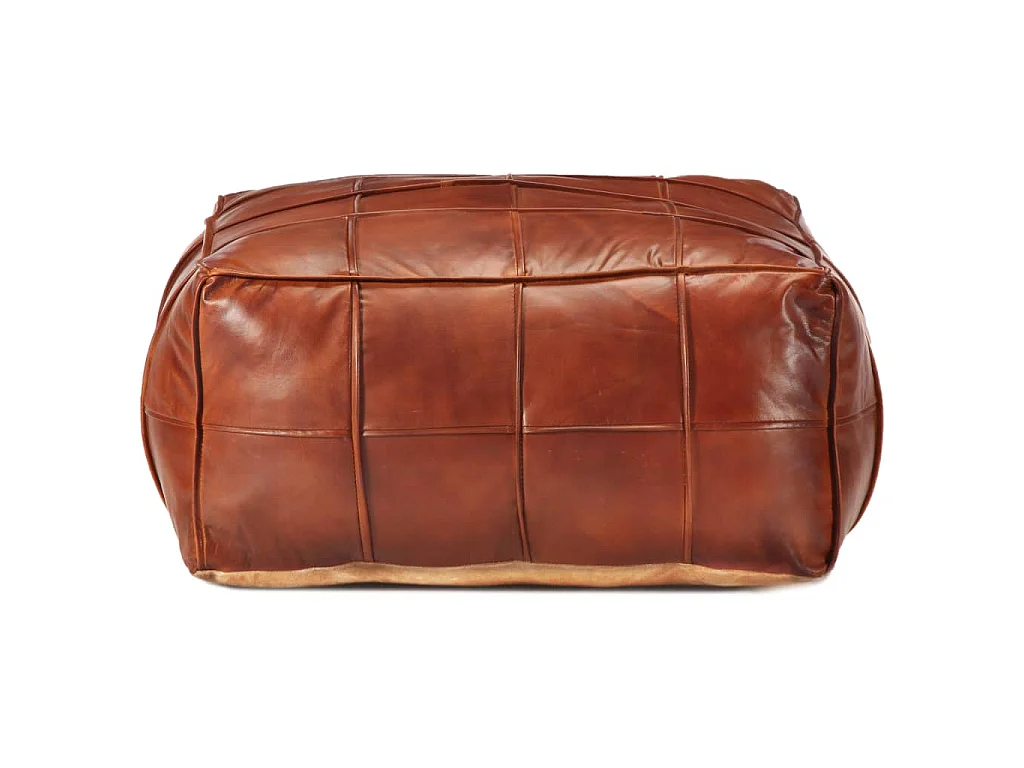 Pouf Tanno 60x60x30 cm in Vera Pelle di Capra