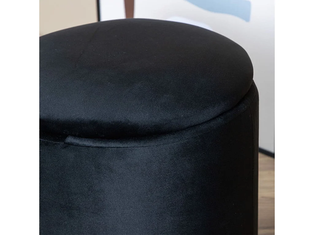 Pouf Limpen 32x32x40 cm Velours Noir