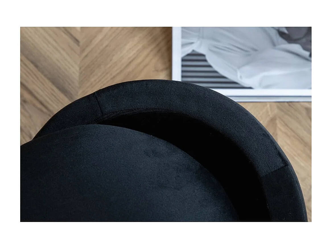 Pouf Limpen 32x32x40 cm Velours Noir