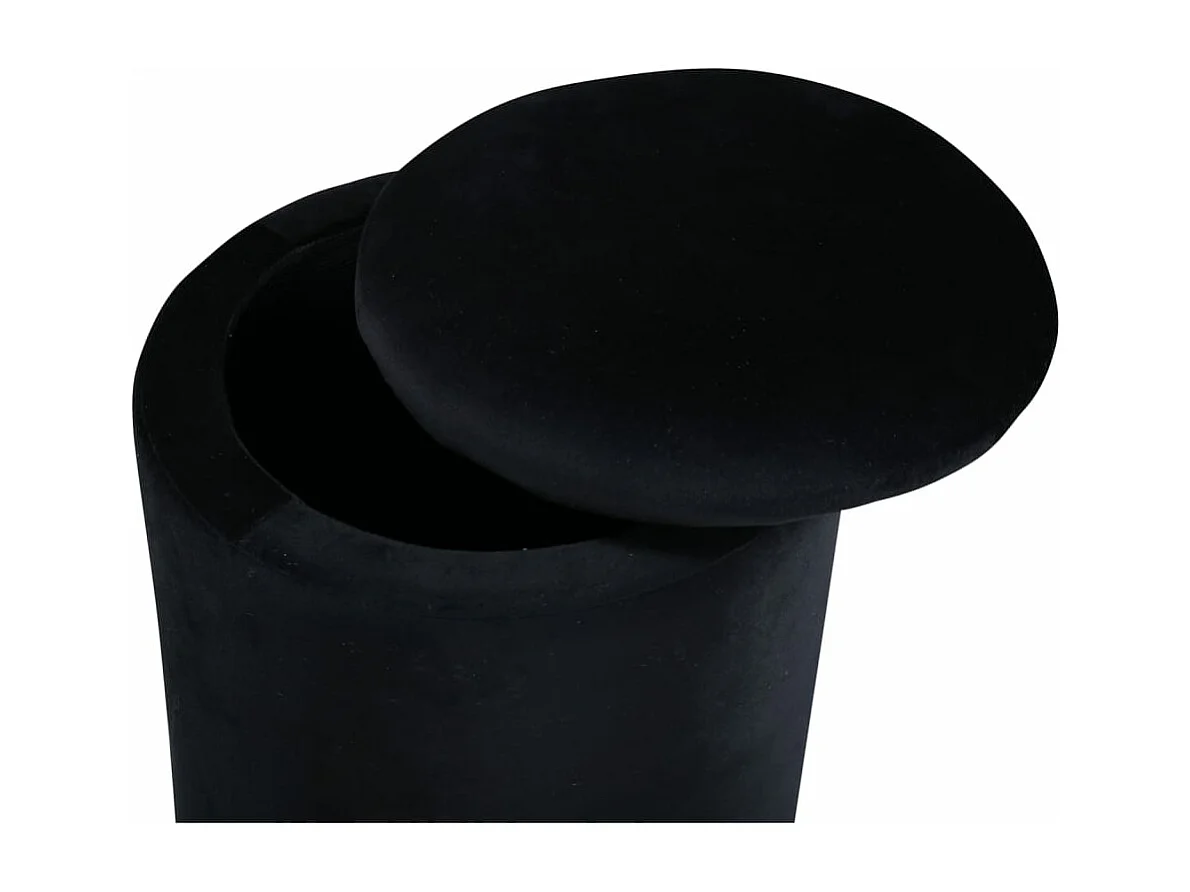 Pouf Limpen 32x32x40 cm Velours Noir