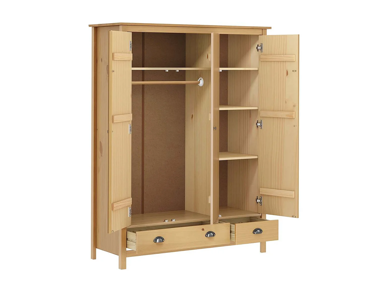 Garde-robe à 3 portes Hill 127x50x170 cm Pin solide