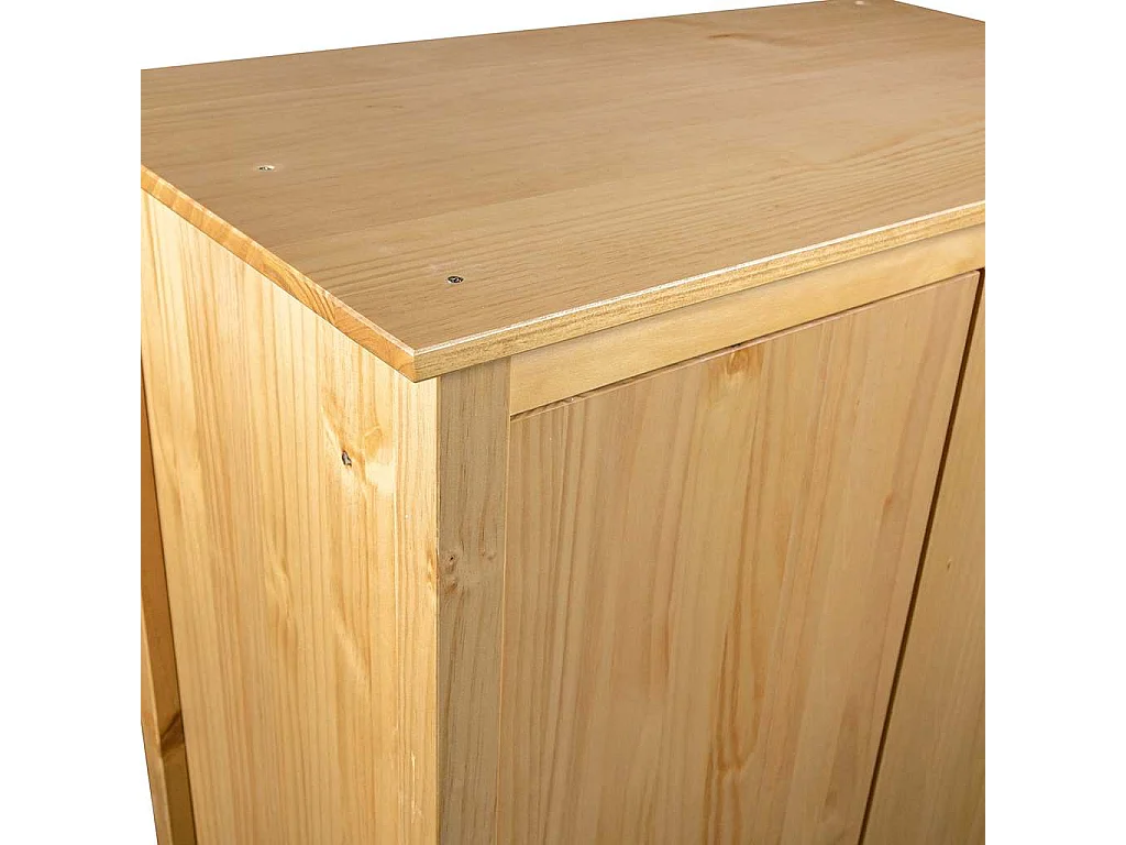 Kledingkast Hill 3 deuren 127x50x170 cm massief grenenhout