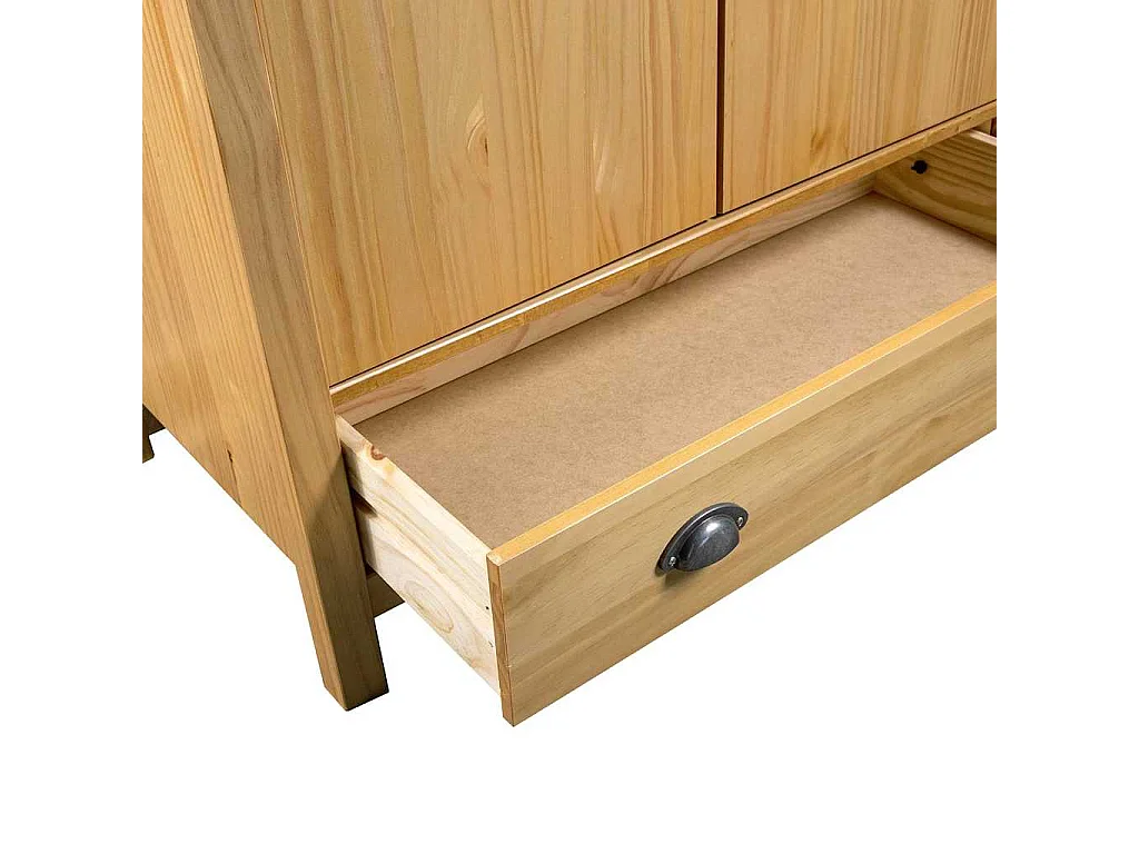 Kledingkast Hill 3 deuren 127x50x170 cm massief grenenhout