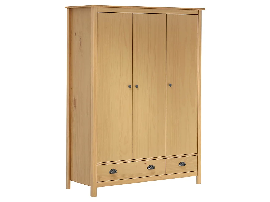 Garde-robe à 3 portes Hill 127x50x170 cm Pin solide