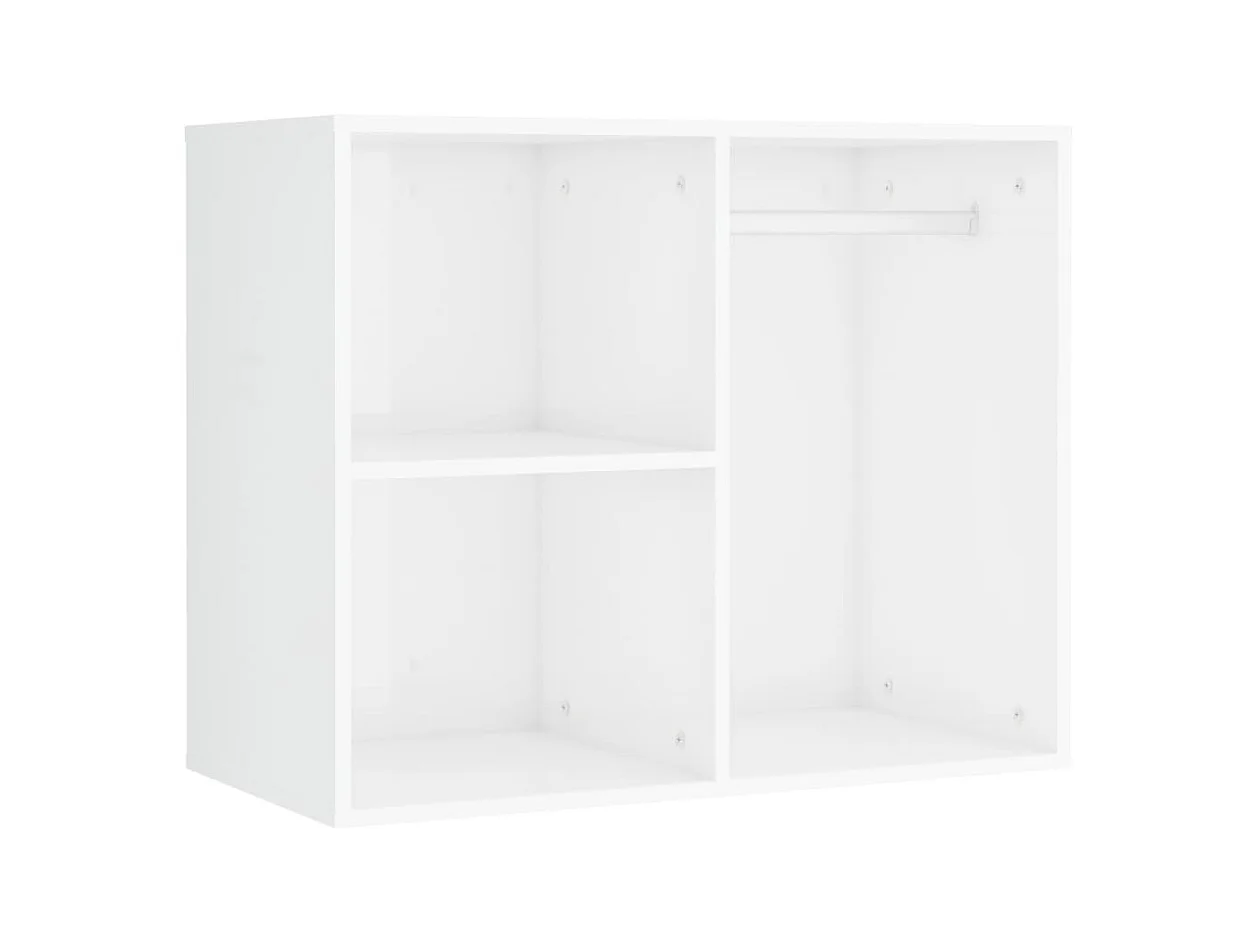 Ensemble de coiffeuse avec LED Blanc brillant Bois d'ingénierie