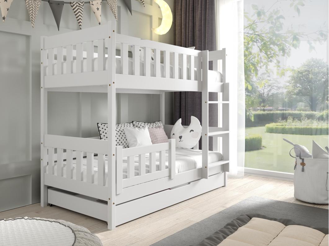 Lit superposé LILA 86x168x141 (80x160 Cm) Blanc