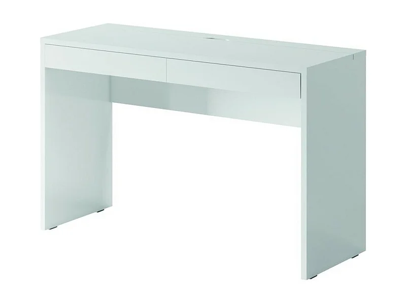 Bureau, Coiffeuse design avec deux tiroirs collection SHERRY coloris blanc finitions brillantes