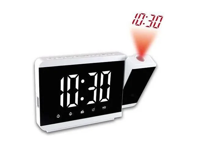 Radio-réveil projecteur design blanc