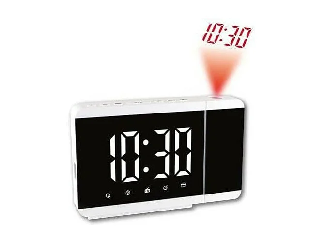 Radio-réveil projecteur design blanc
