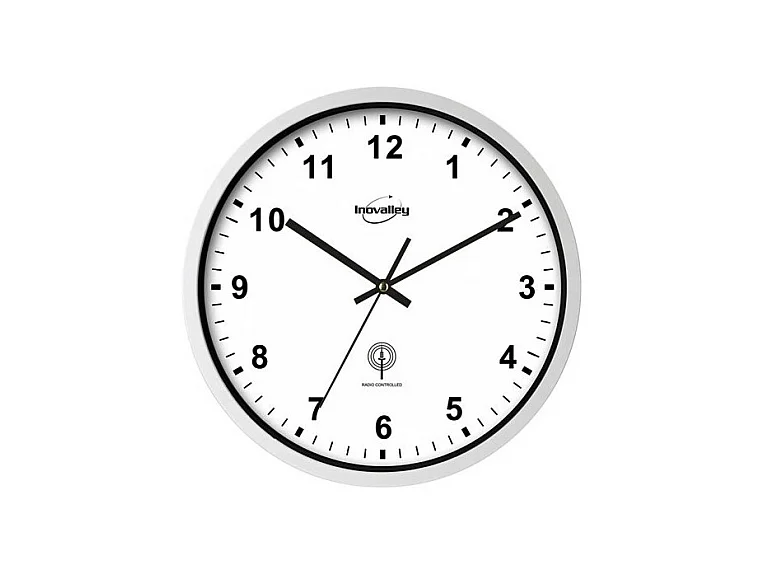 Horloge analogique radio-pilotée blanche