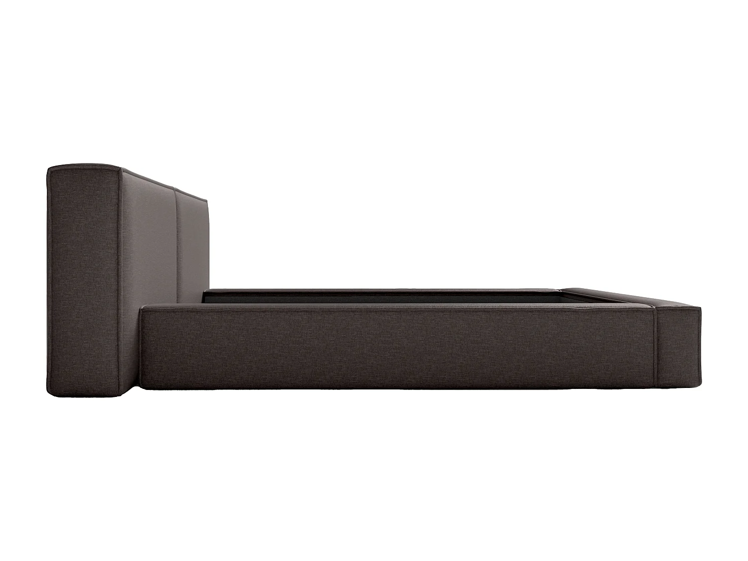 Lit coffre 200 x 200 cm - Tissu - Gris anthracite + Matelas - TIMANO de Pascal Morabito