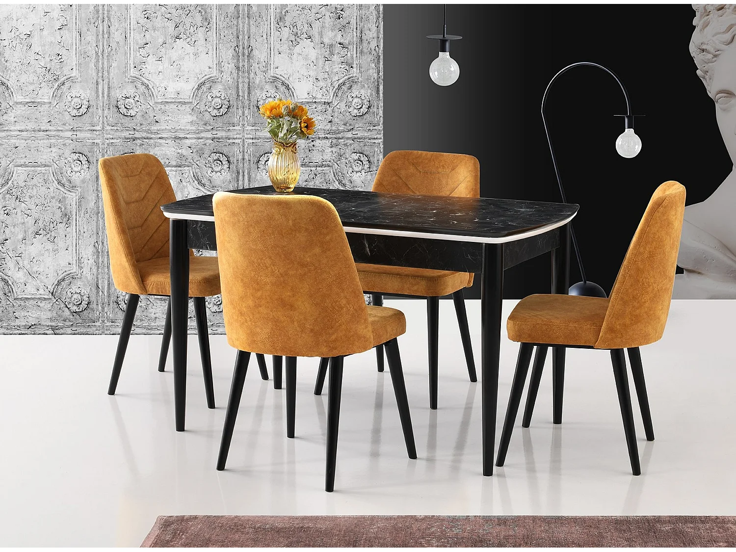 Kleine rechthoekige uitschuifbare tafel 130 tot 160 cm Kleo-Kleur Bruin