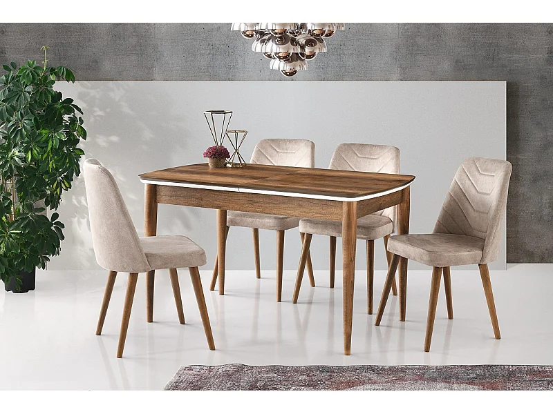 Table à manger extensible Furau et Blanc