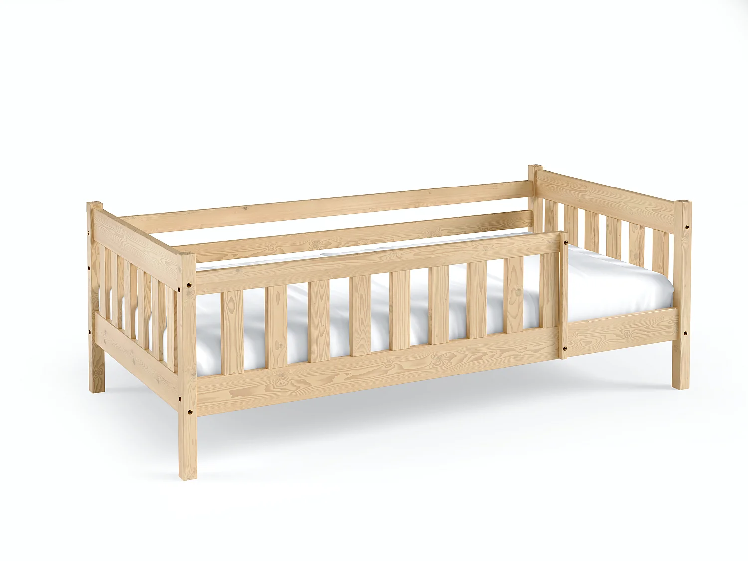 Lit simple enfant NADIA 86x168x59 (80x160 Cm) Beige