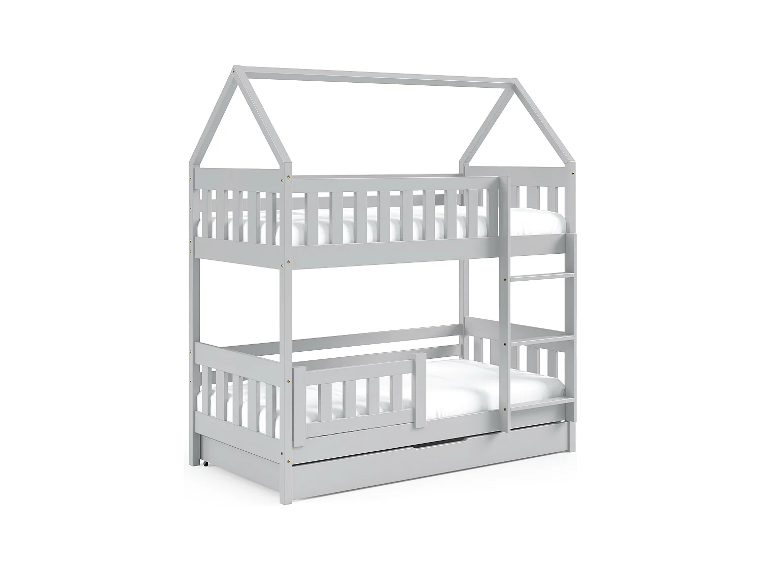 Lit cabane ZUZIA 86x198x185 (80x190 Cm) Gris