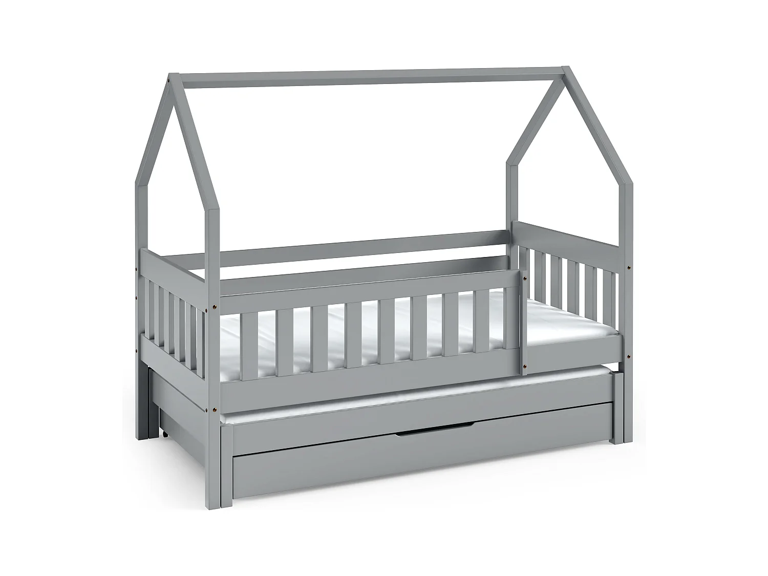 Lit cabane MAJA 86x168x139 (80x160 Cm) Gris