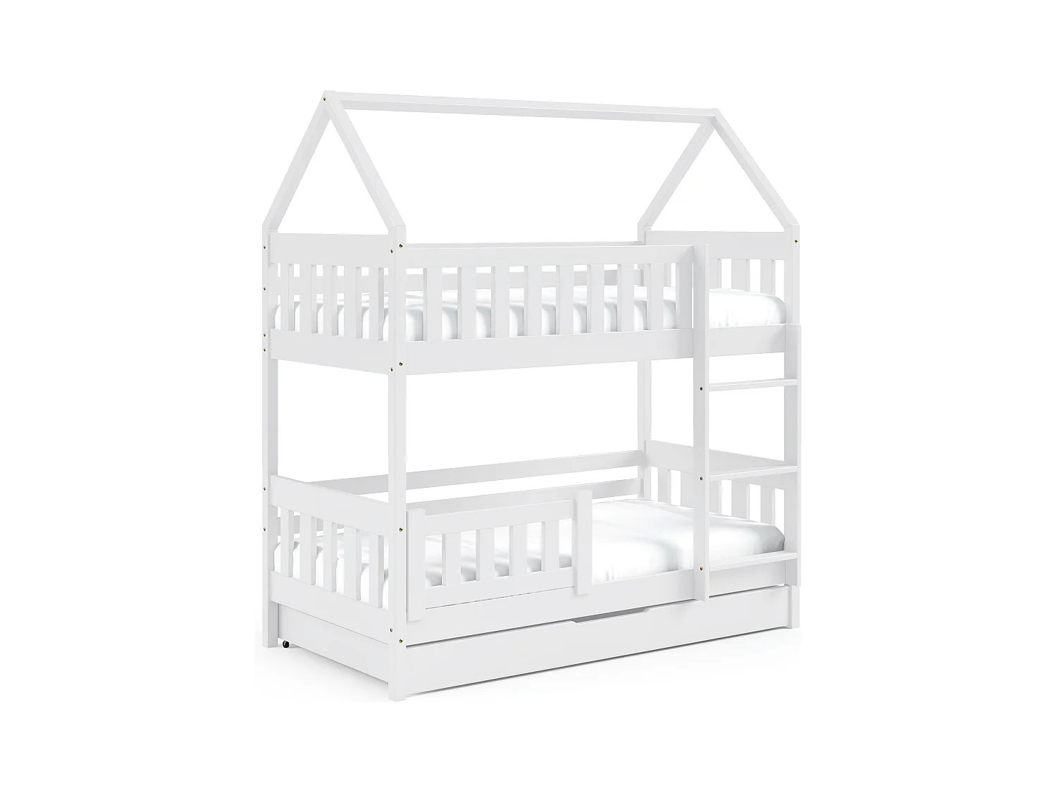 Lit cabane ZUZIA 86x168x185 (80x160 Cm) Blanc