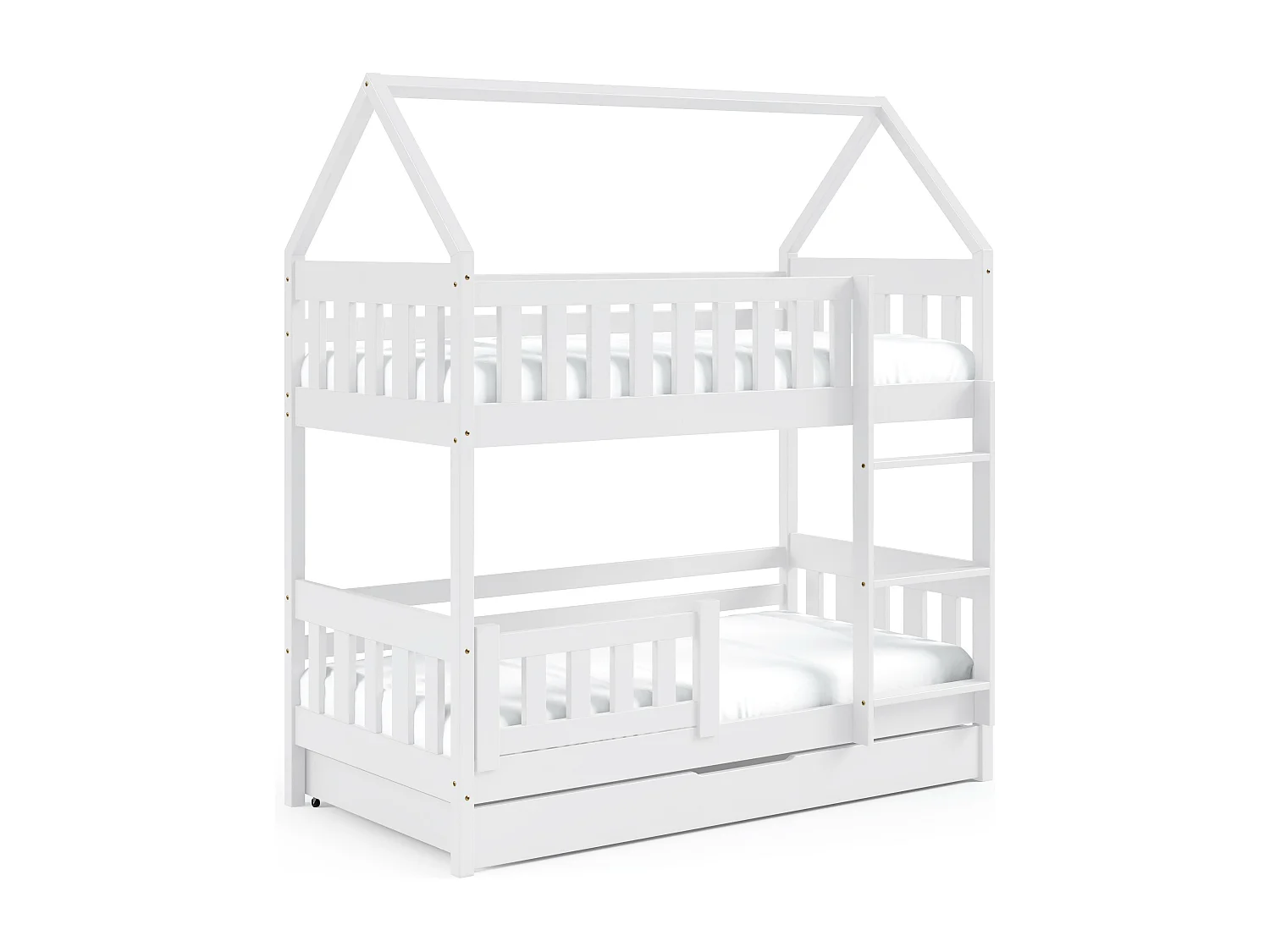 Lit cabane ZUZIA 86x168x185 (80x160 Cm) Blanc