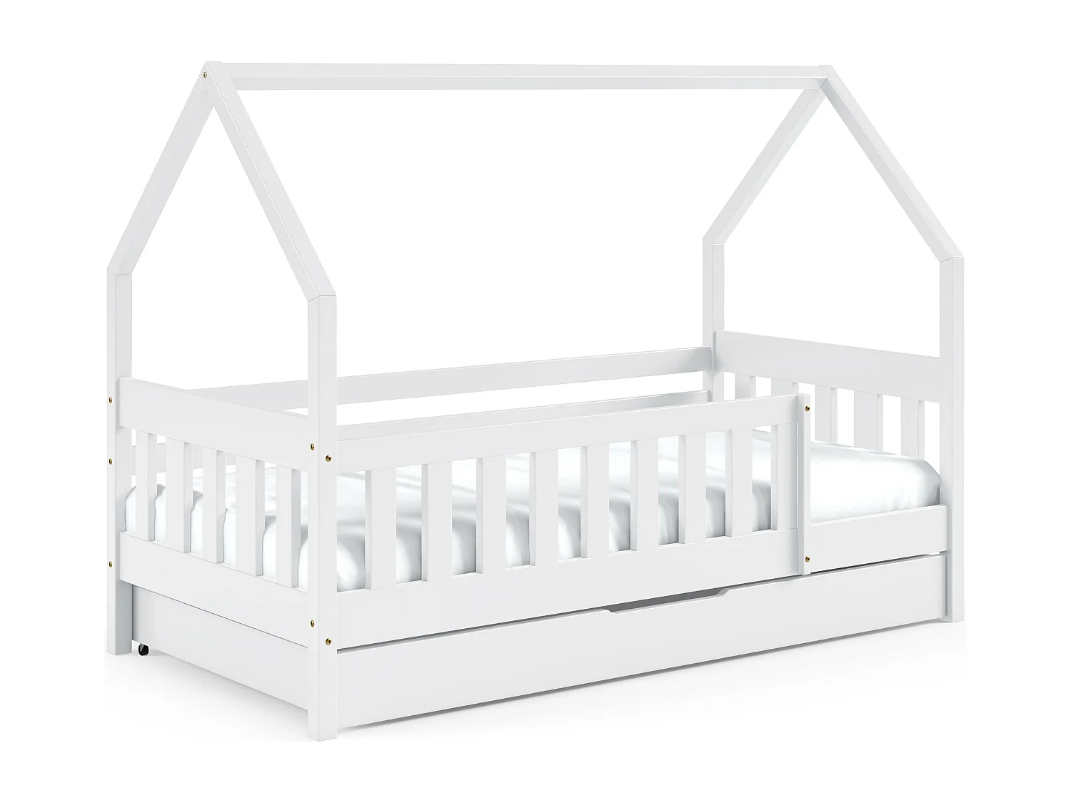 Lit cabane LENA 86x198x125 (80x190 Cm) Blanc