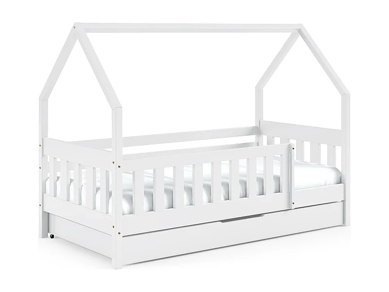 Lit cabane LENA 86x198x125 (80x190 Cm) Blanc