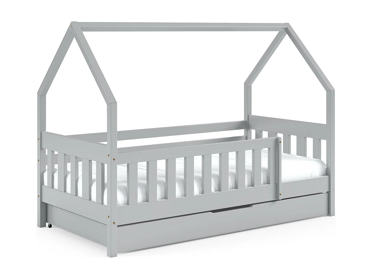 Lit cabane LENA 86x168x125 (80x160 Cm) Gris