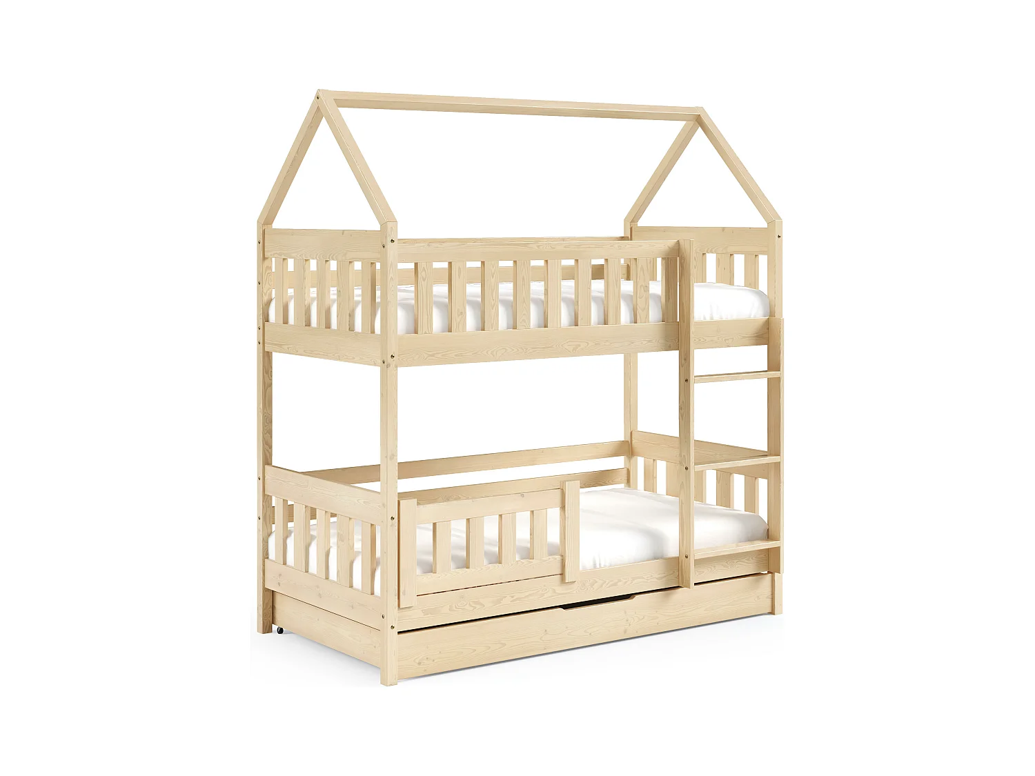 Lit cabane ZUZIA 86x168x185 (80x160 Cm) Beige