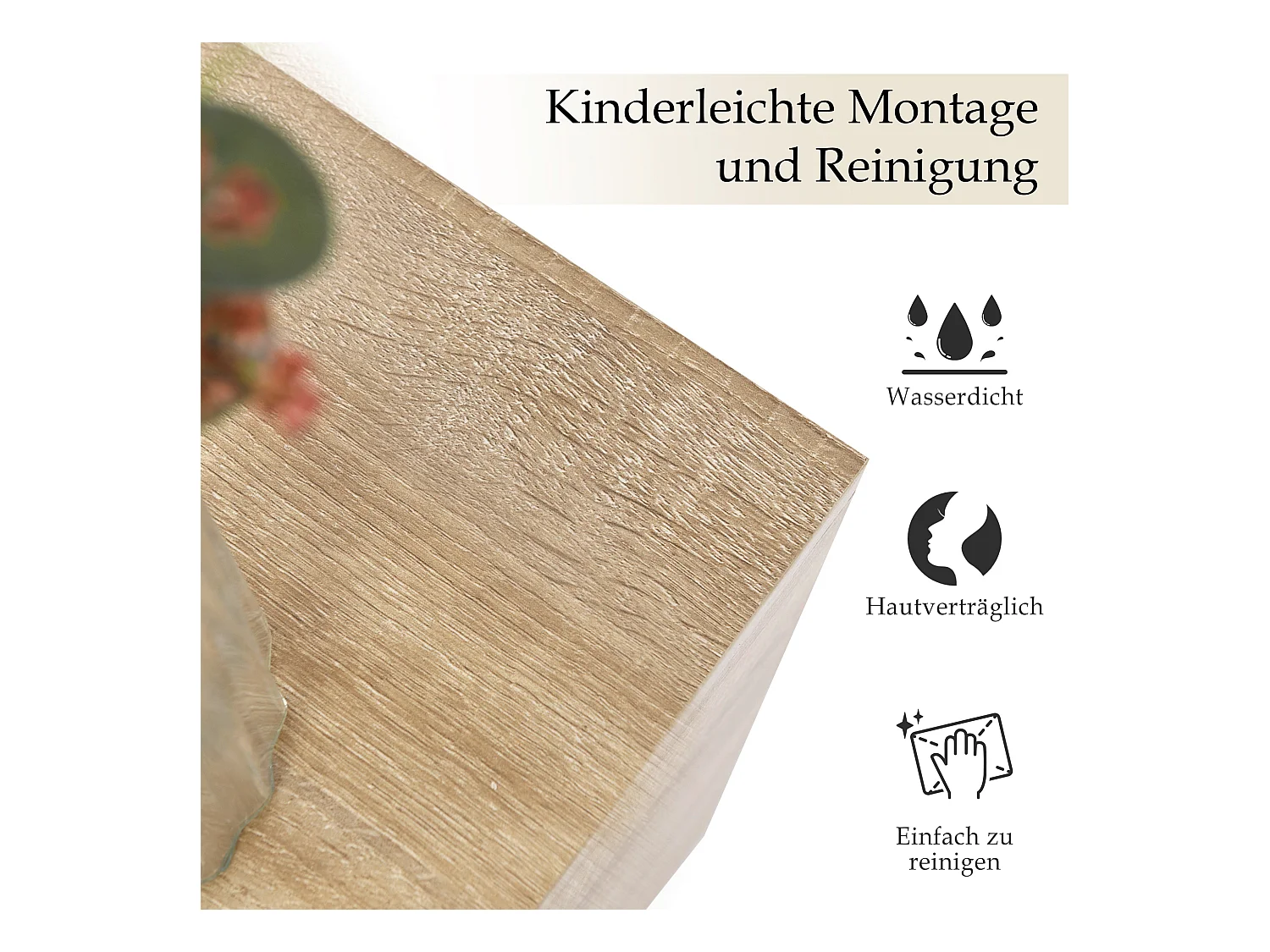 Commode avec 3 tiroirs, Bois massif + rotin osier + panneaux de particules, Chêne, H79,5/L48,6/P48,5 cm