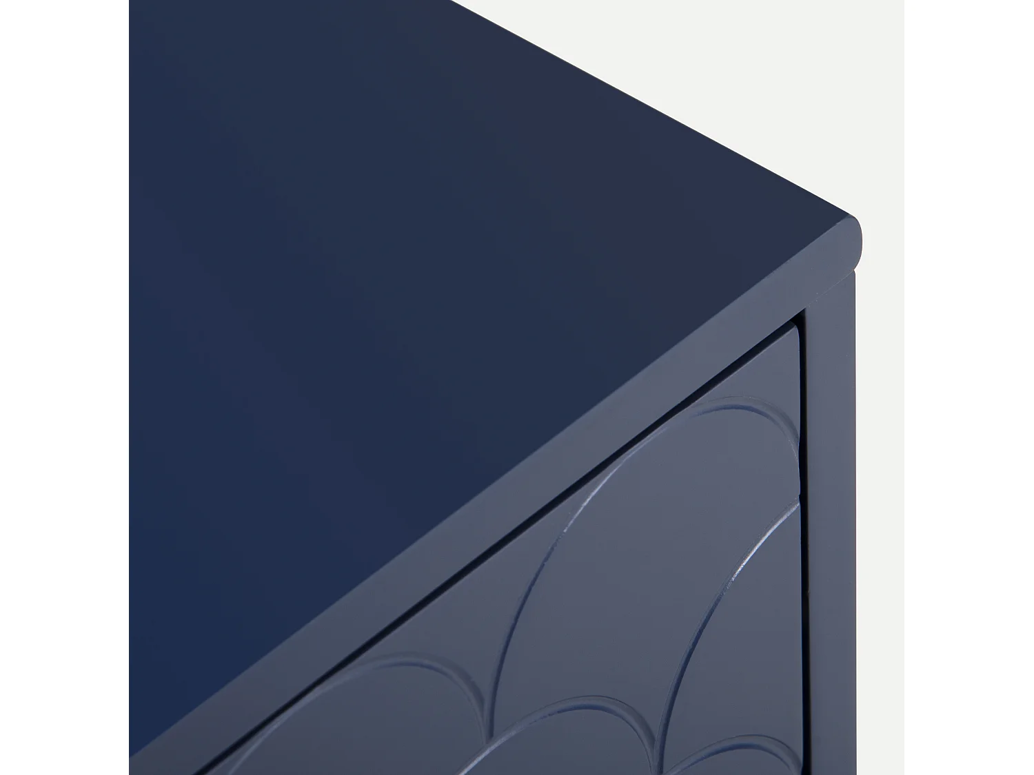 Ladekast met 3 laden, Dressoir, Massief hout + spaanplaat, Marineblauw - H89/L75/D40 cm