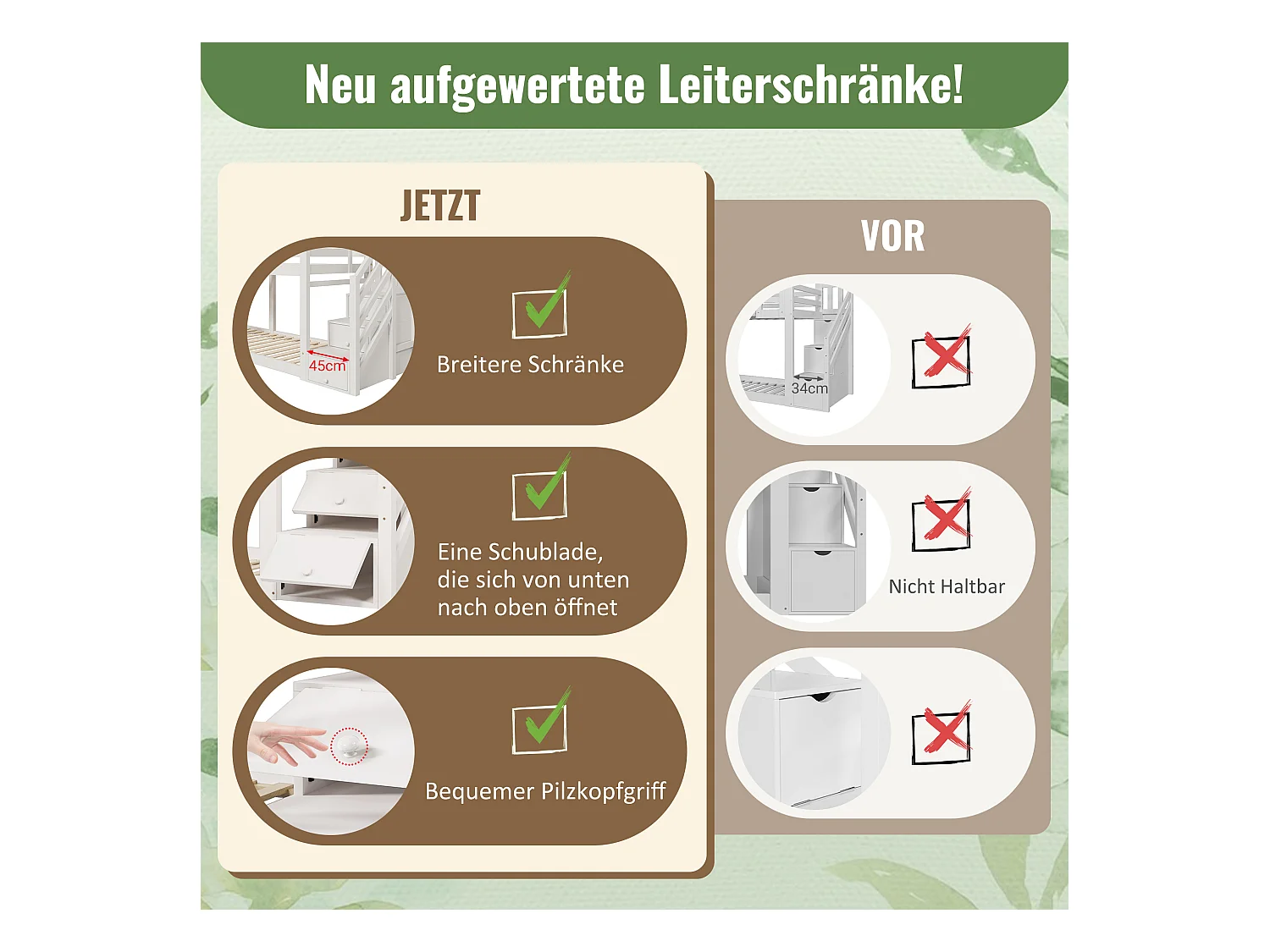 Lits superposés 2 x 90 x 200 cm avec 3 tiroirs et escalier - bois massif et MDF - 2 x sommiers à lattes - blanc