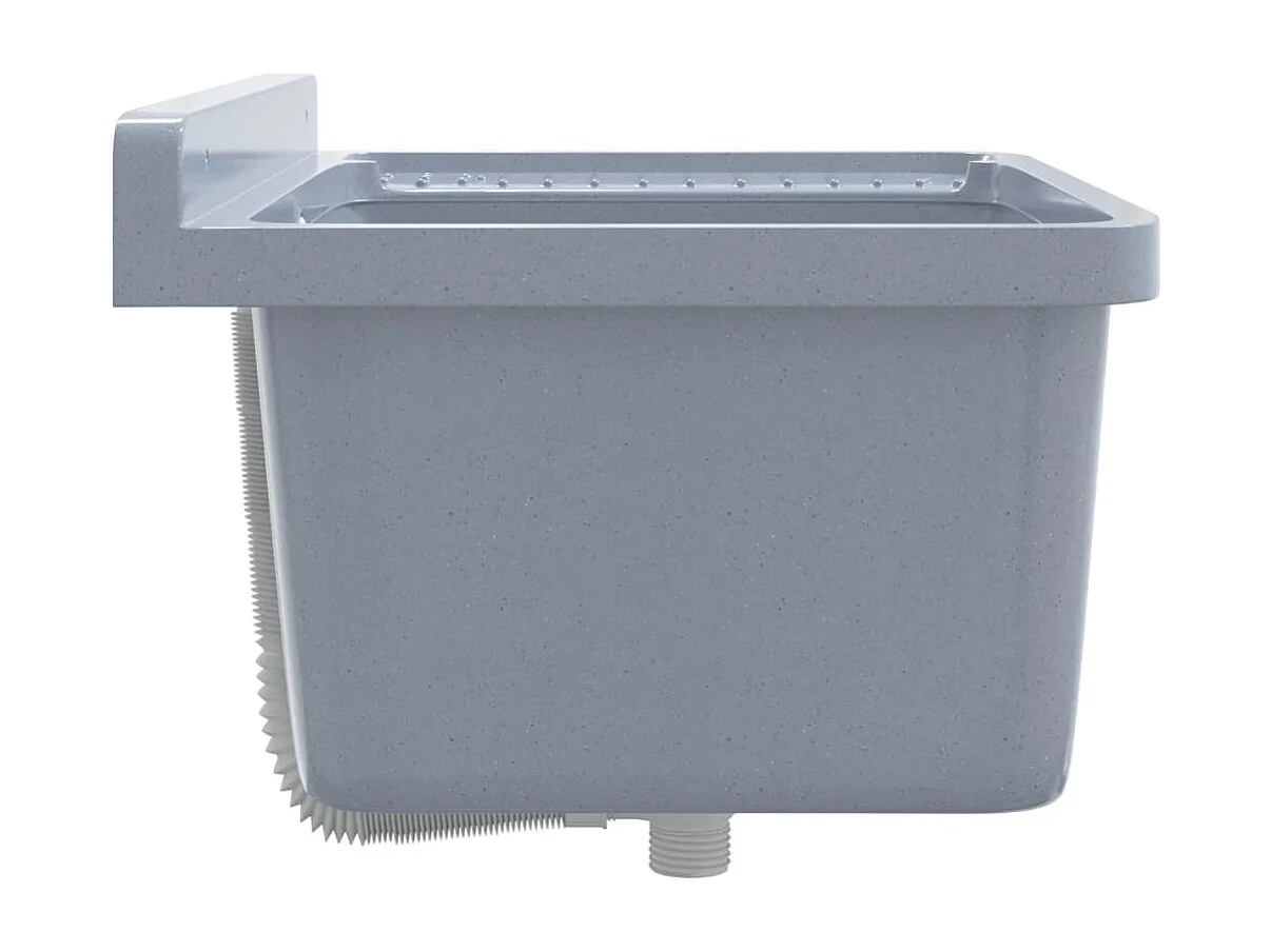 Lavabo pour montage murale gris 60x40x28 cm résine FR557057