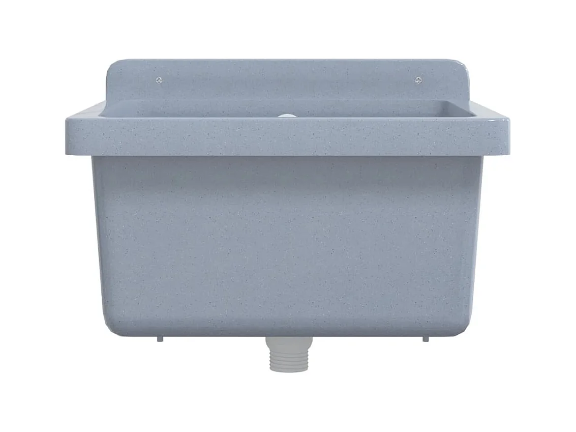 Fregadero lavabo de pared resina gris 40x40x24 cm ES606818