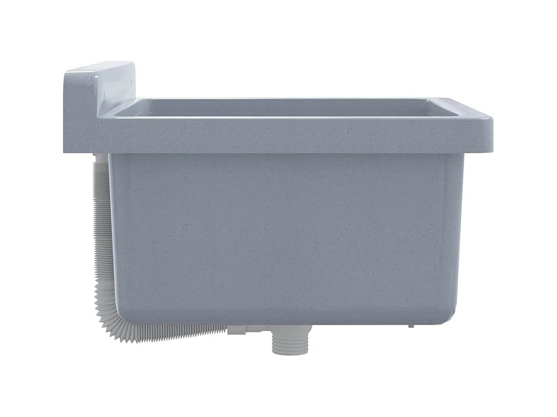 Fregadero lavabo de pared resina gris 40x40x24 cm ES606818