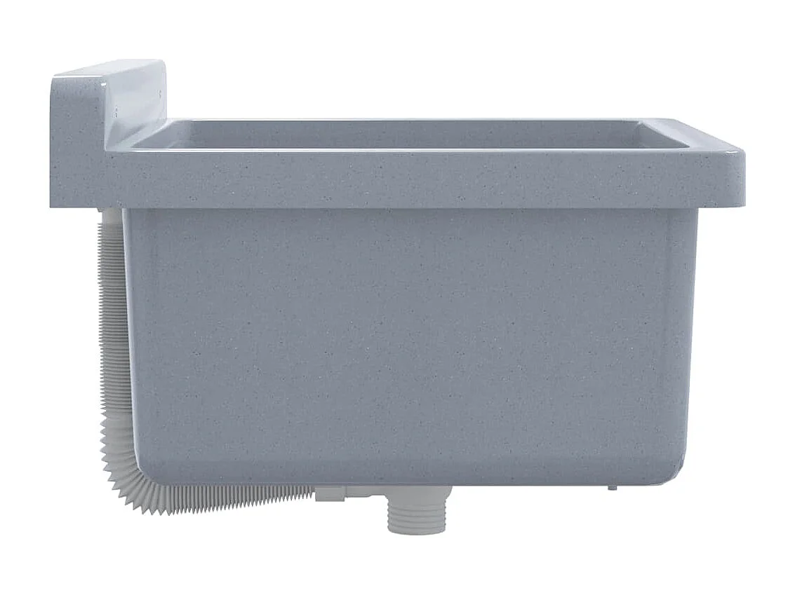 Lavabo pour montage murale gris 40x40x24 cm résine FR472372
